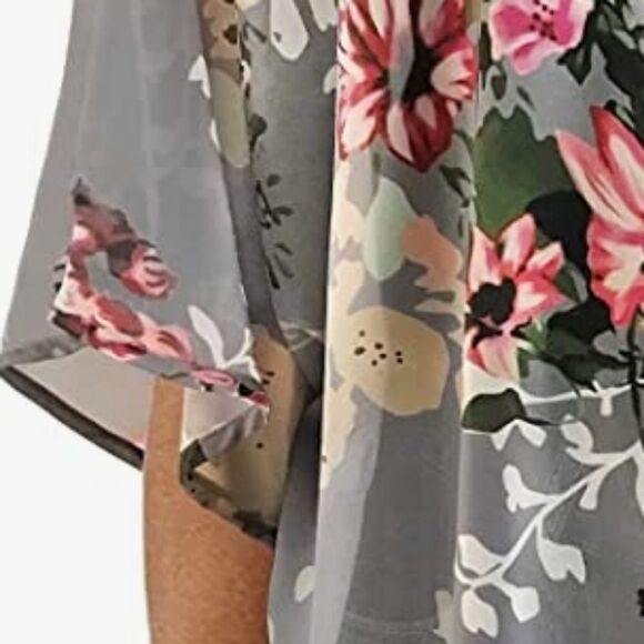 Flower Shrug, Open Front Loose Blouse Multi Versatile. Stunning. Closet Staple!! - Picture 4 of 8